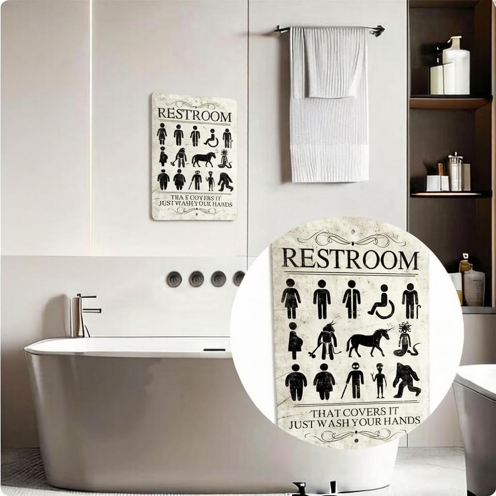 🚽Vintage Funny Restroom Metal Sign