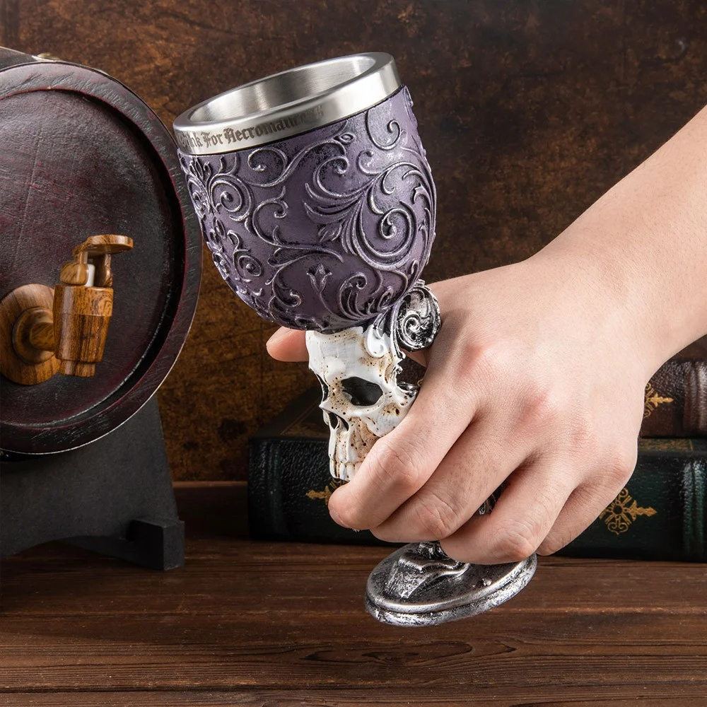 Magic Style Stainless Steel Decorative Goblet, Vintage Champagne Glass