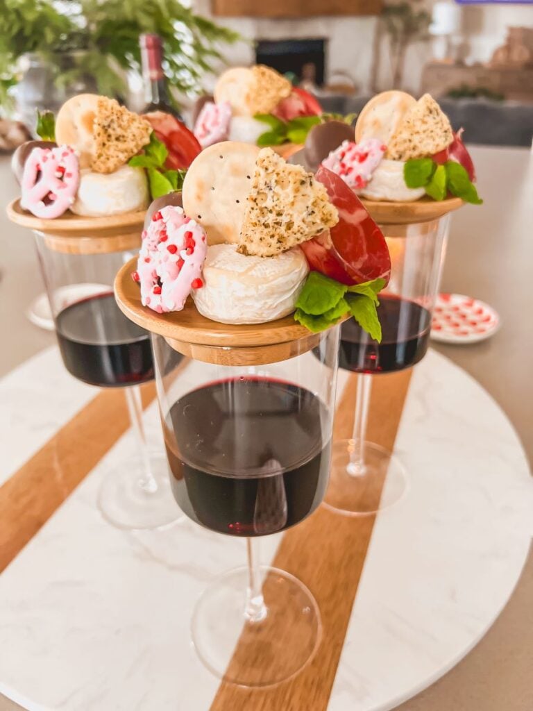 Mini Charcuterie Wine Glass Plates