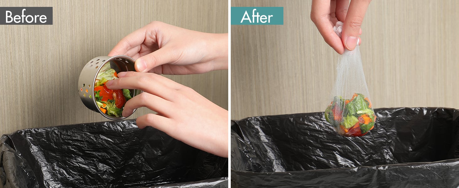 disposable mesh sink strainer, sink strainer bag, sink drain strainer disposable