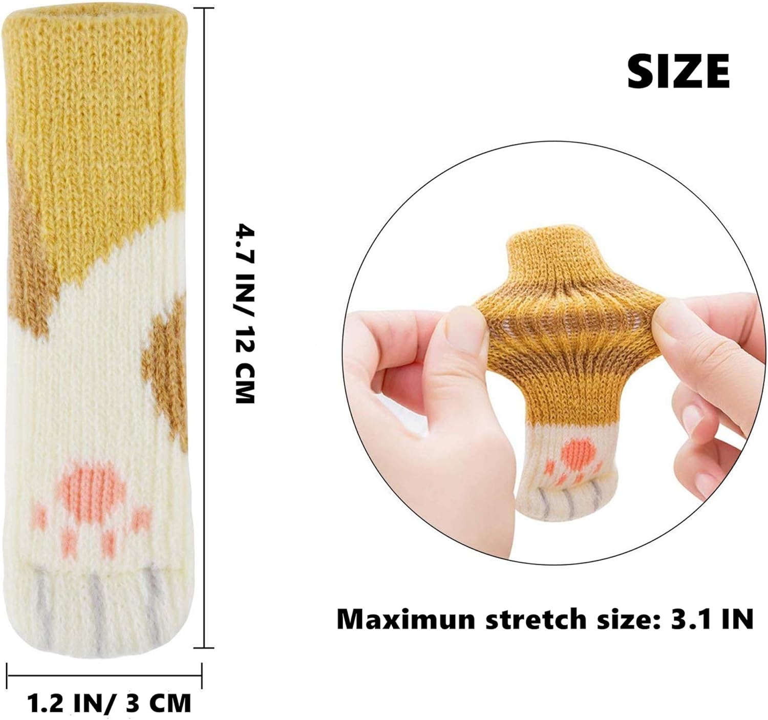  Chair Leg Socks Cat Paw Chair Leg Covers Elastic Furniture Feet Socks