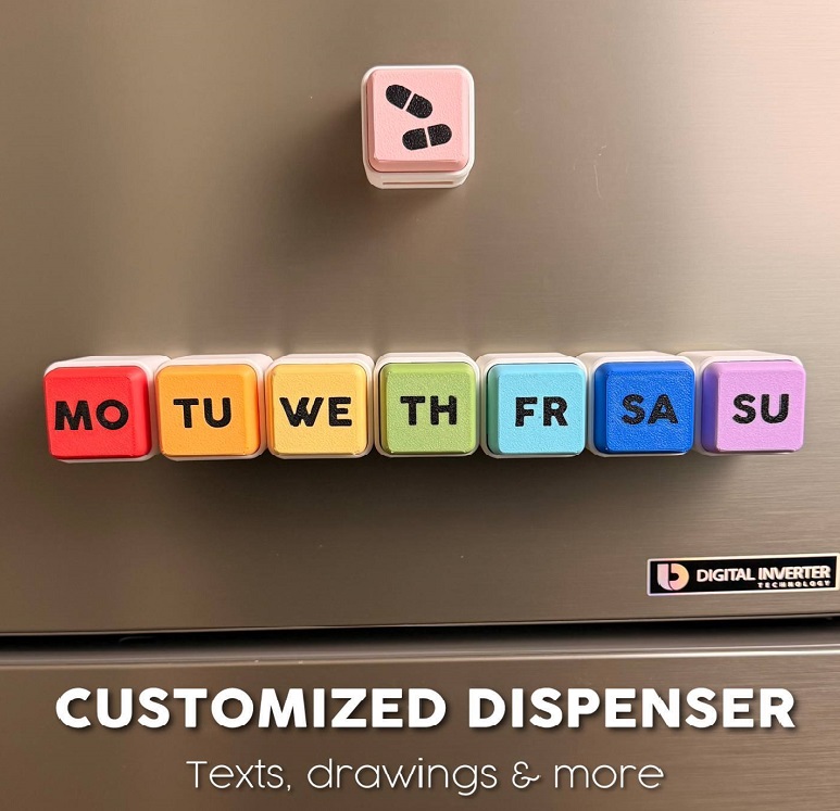 A sleek, fully 3D-printed dispenser designed Add a touch of color to your daily life