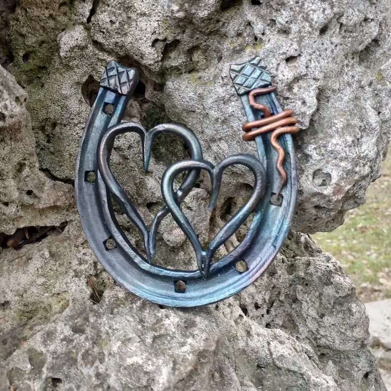Forged handmade horseshoe-iron anniversary gifts