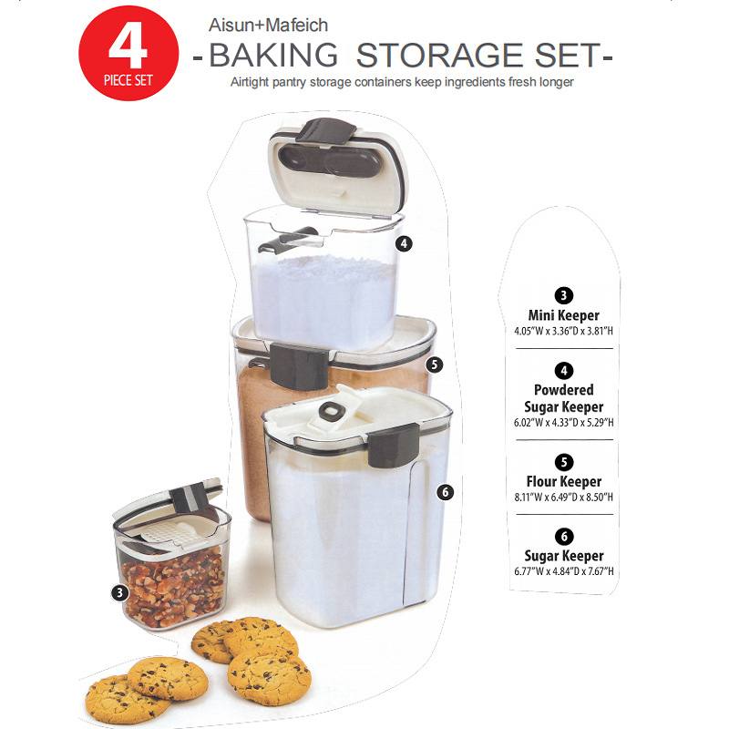 Baking Storage Set Container Kitchen 4/6 Pcs Set