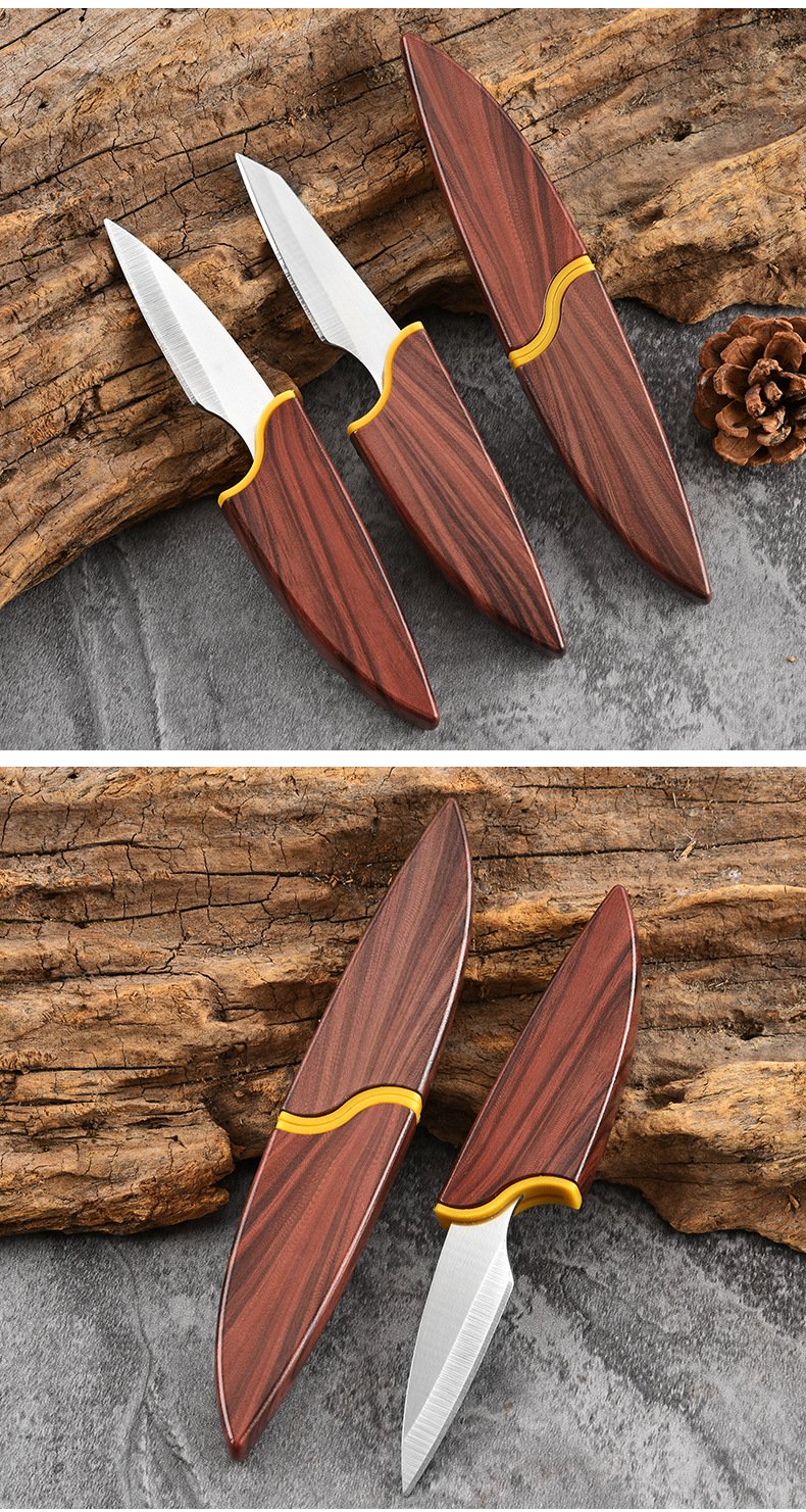 🎁 Father's Day Deal -2 in 1 Fruit Knife with Wooden Handle