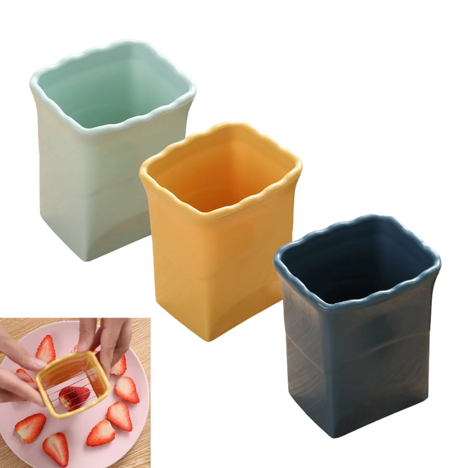 Cup Slicer Stainless Steel Strawberry Slicer