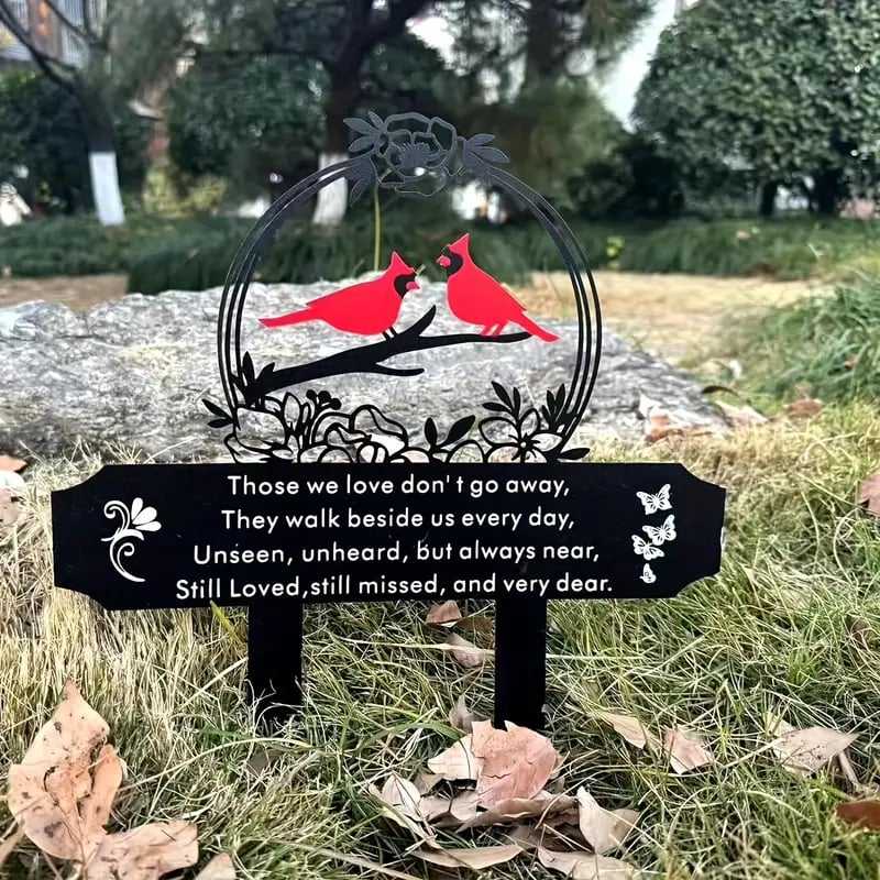 🐦Metal Cardinal Cemetery Memorial Stake💖Buy 2 Get 10% OFF