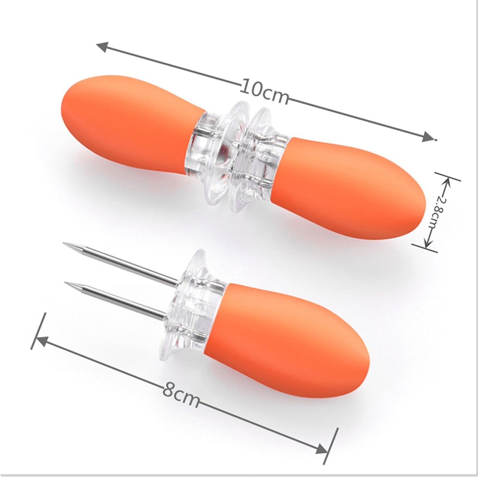 Safe Interlocking Forks for Corn on the Cob Skewers with Silicone Handle