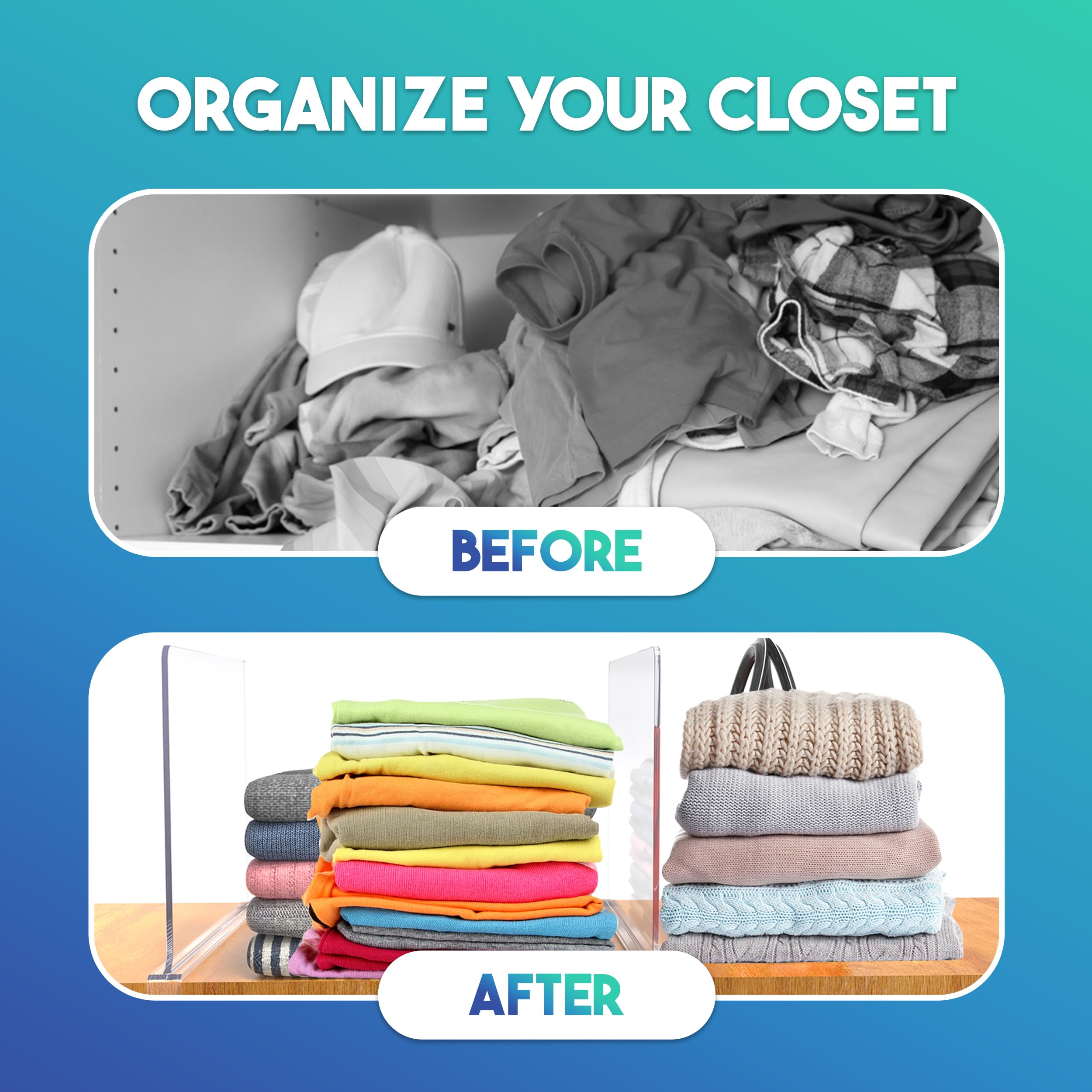 Acrylic Shelf Dividers for Closet Organization