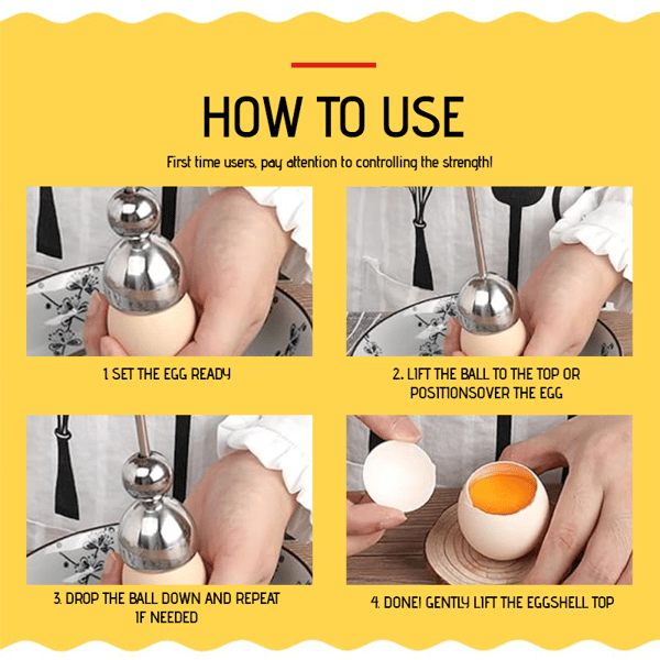 🔥Last Day Promotion - 49% OFF🎁Stainless Steel Egg Cracker Tool🍳🥚