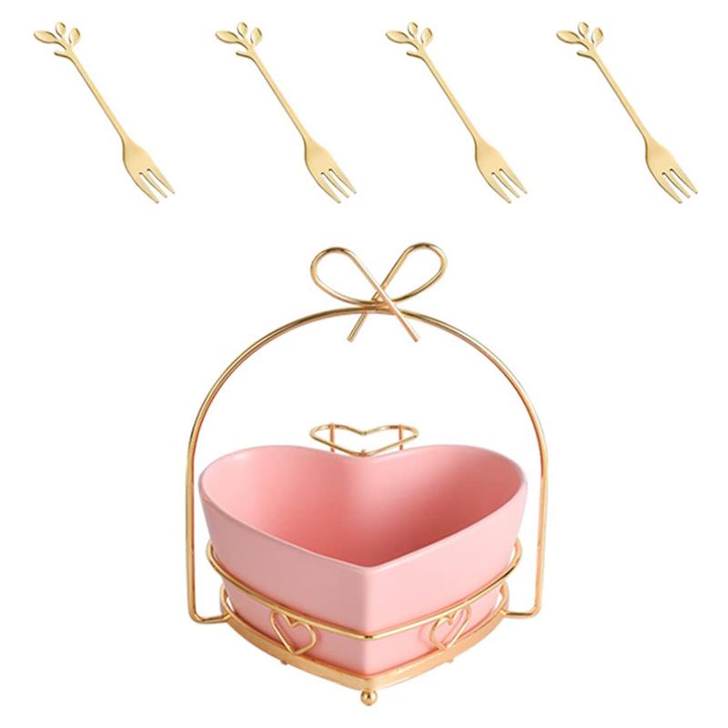 Creative Heart-Shaped Ceramic Salad Bowl