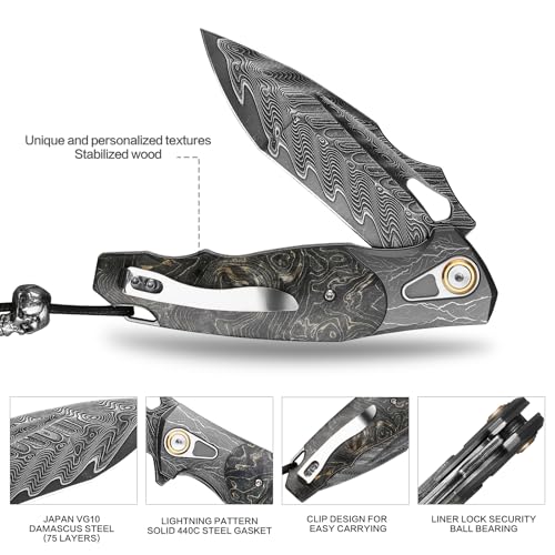 Obsidian Edge - Damascus Steel Folding Knife