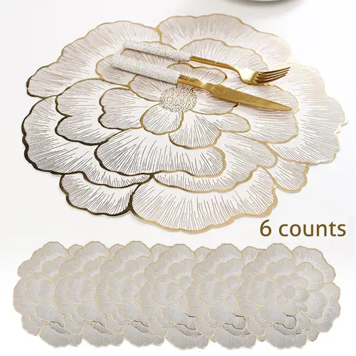 Floral Pattern Placemat, 6 Counts/set