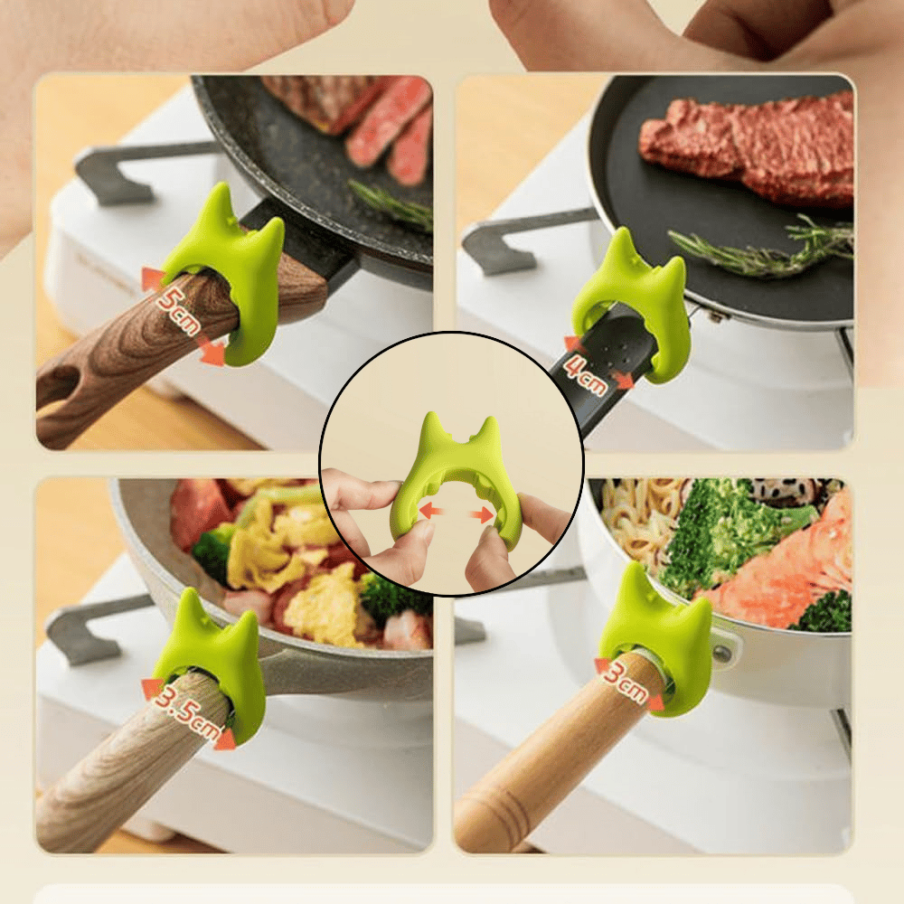 Bulldog Pot Clip Spoon Rest Set - 2 Heat-Resistant Silicone Utensil Holders White/Black