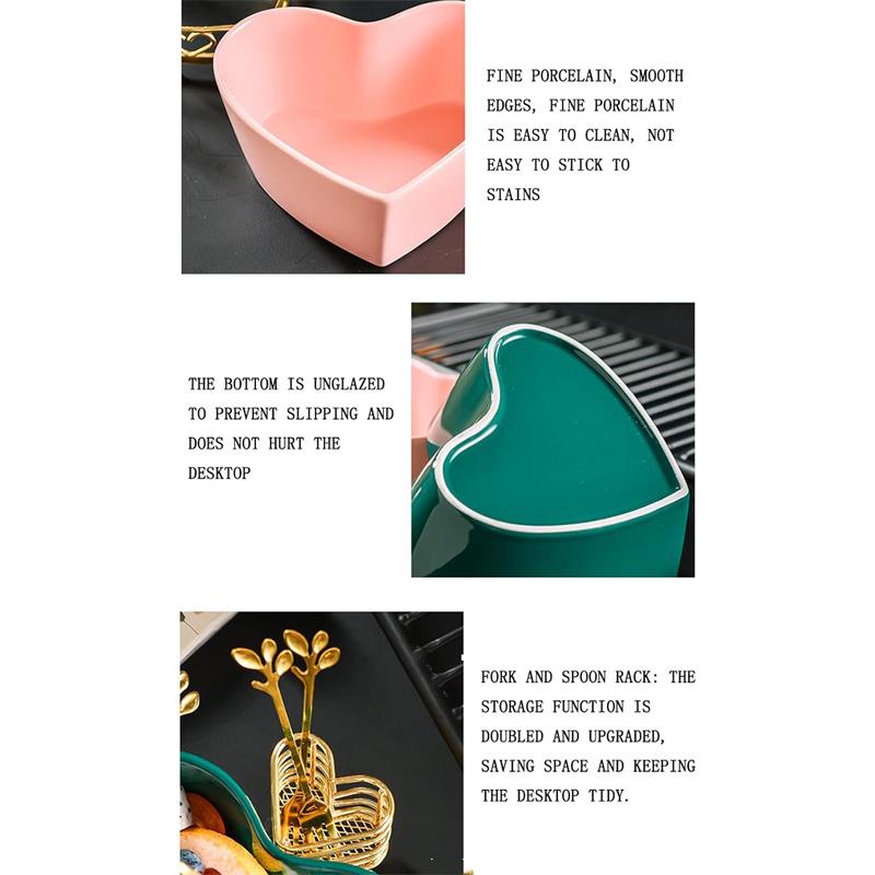 Creative Heart-Shaped Ceramic Salad Bowl
