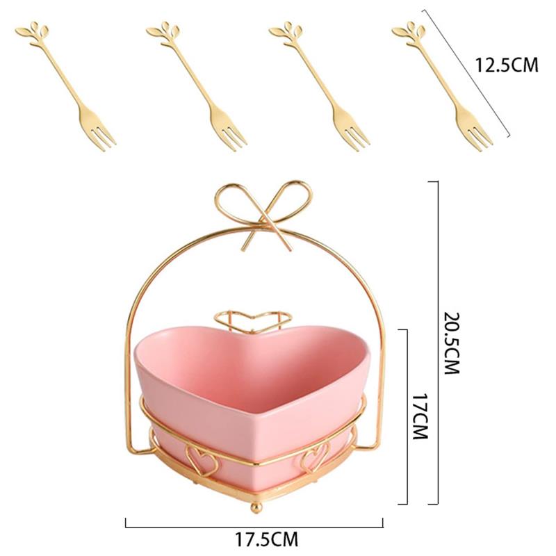 Creative Heart-Shaped Ceramic Salad Bowl