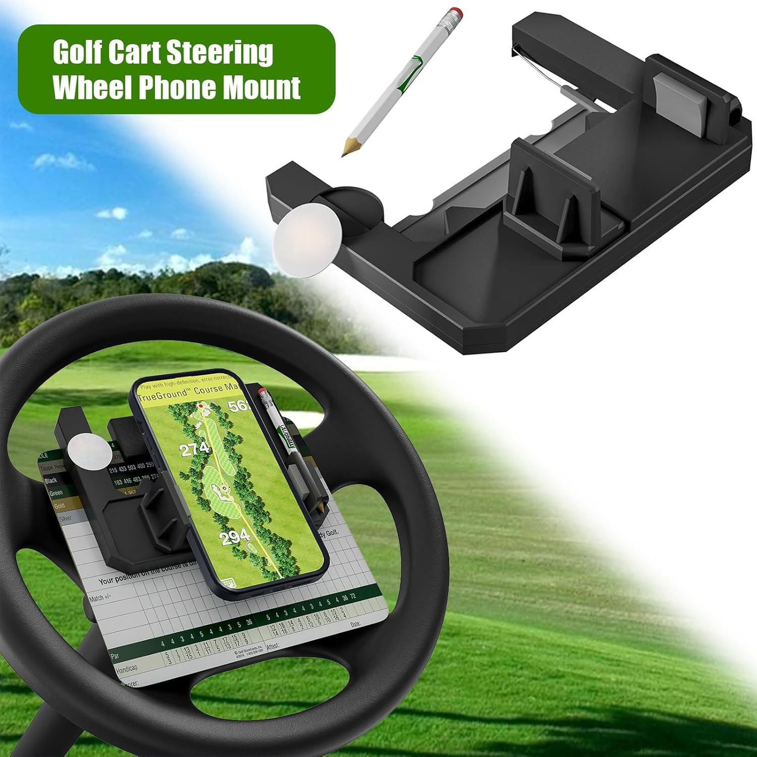 🔥Hot Sale 49% off🌟⛳ Golf cart steering wheel phone holder