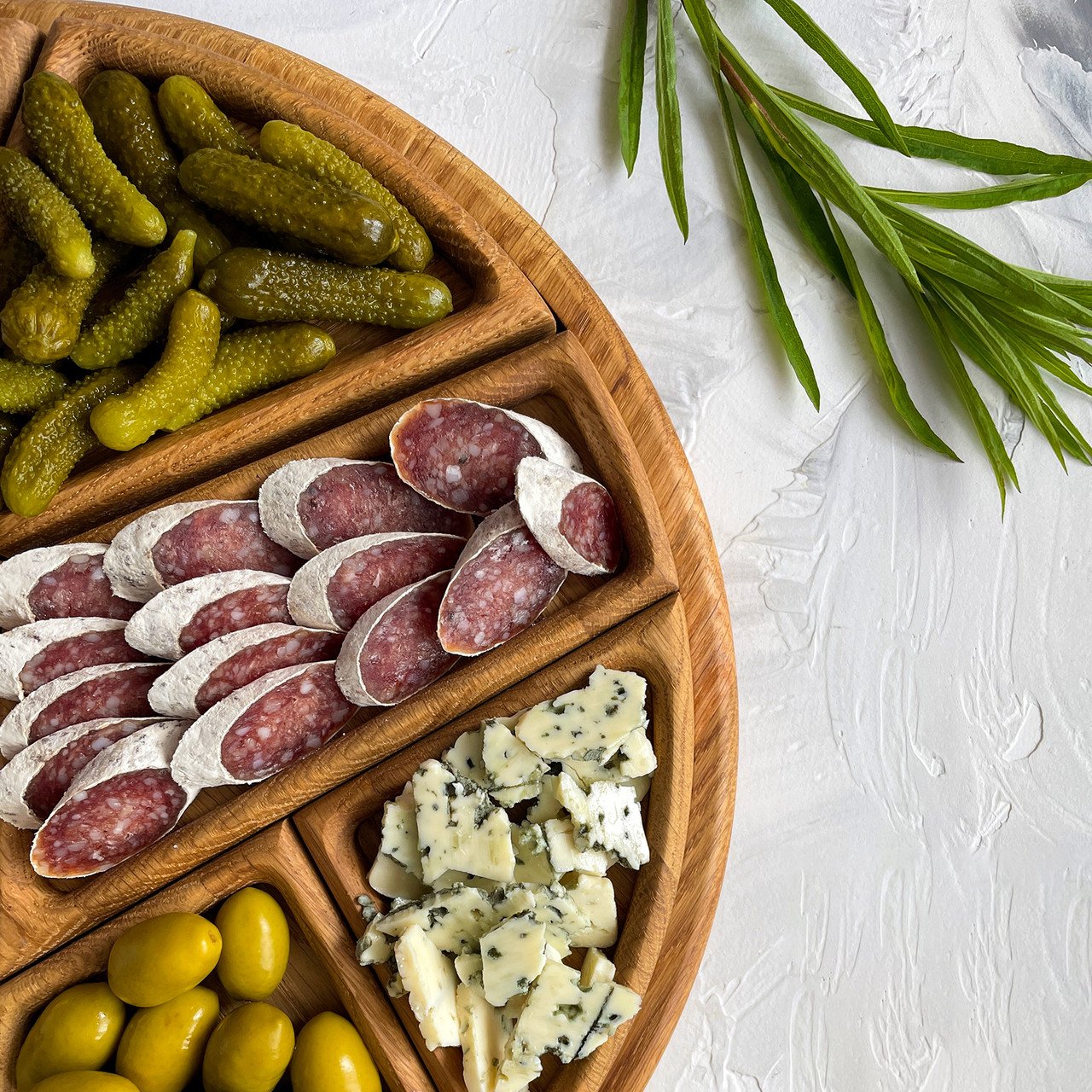 ​🏆Hot Sale⚡Puzzle Serving Tray - Wood with Removable Compartments