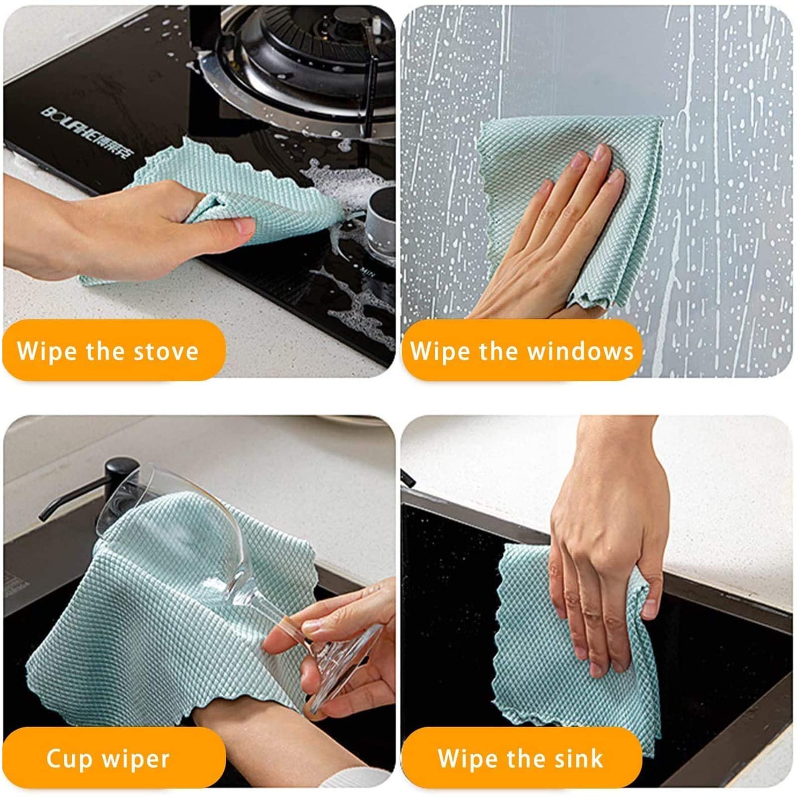 10 Counts Microfiber Reusable Cleaning Rags