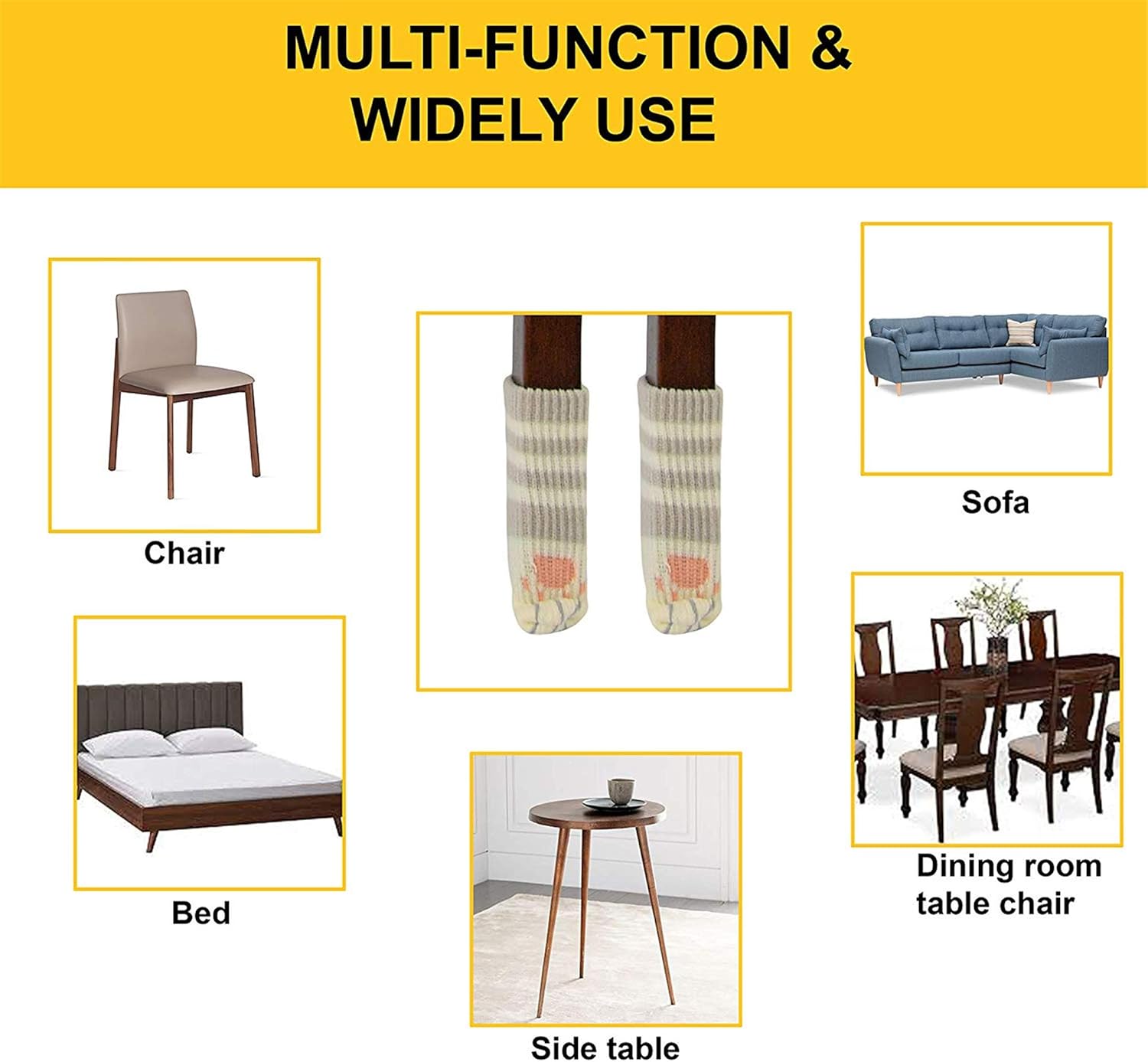  Chair Leg Socks Cat Paw Chair Leg Covers Elastic Furniture Feet Socks