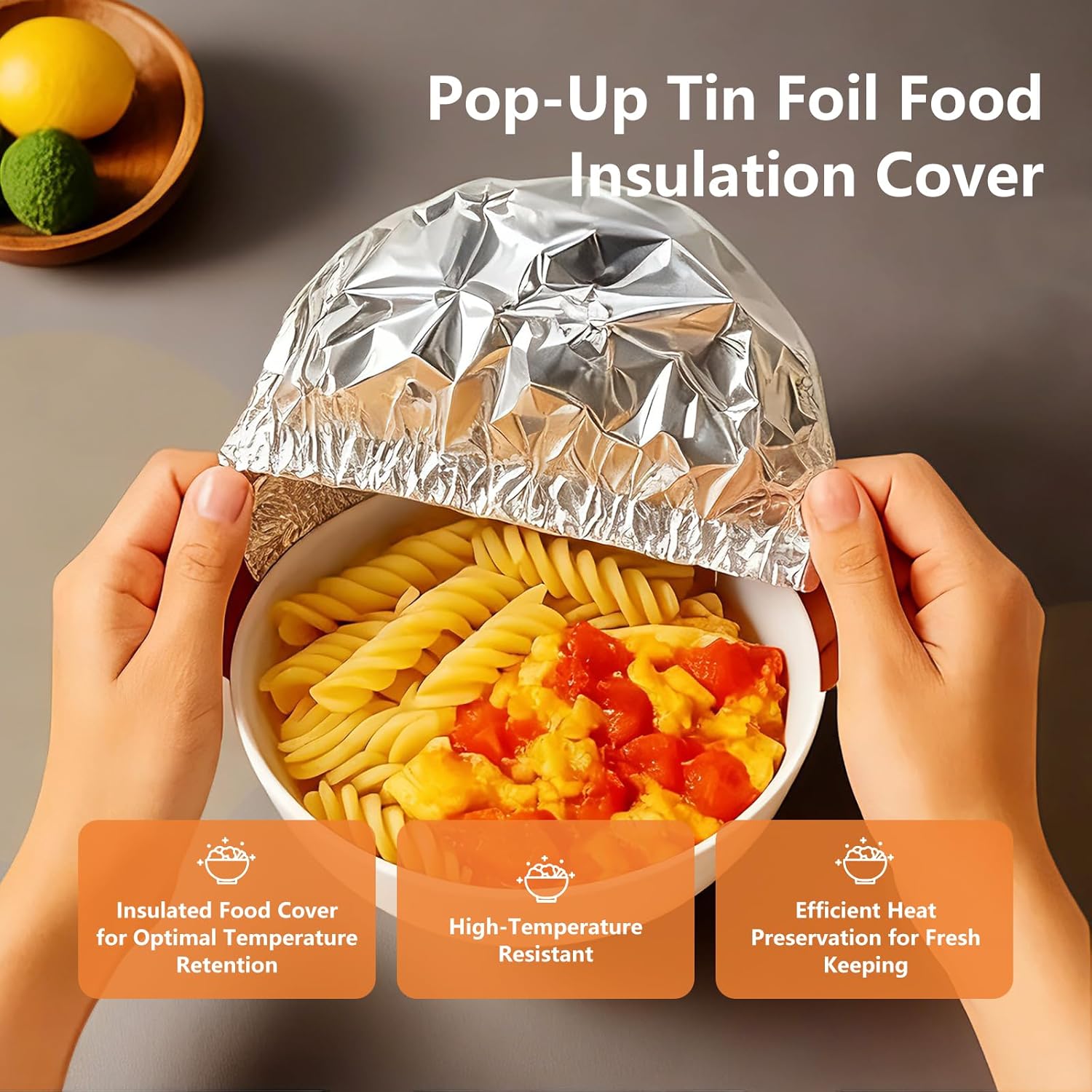 50Pieces Aluminum Foil Food Covers – Keep Warm & Fresh, Oven-Safe, Reusable & Stretchable