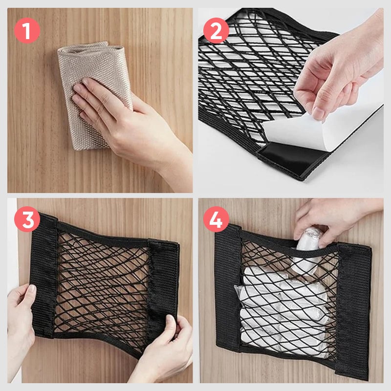 🌸Plastic Bag Storage Mesh Bag (With adhesive tape)