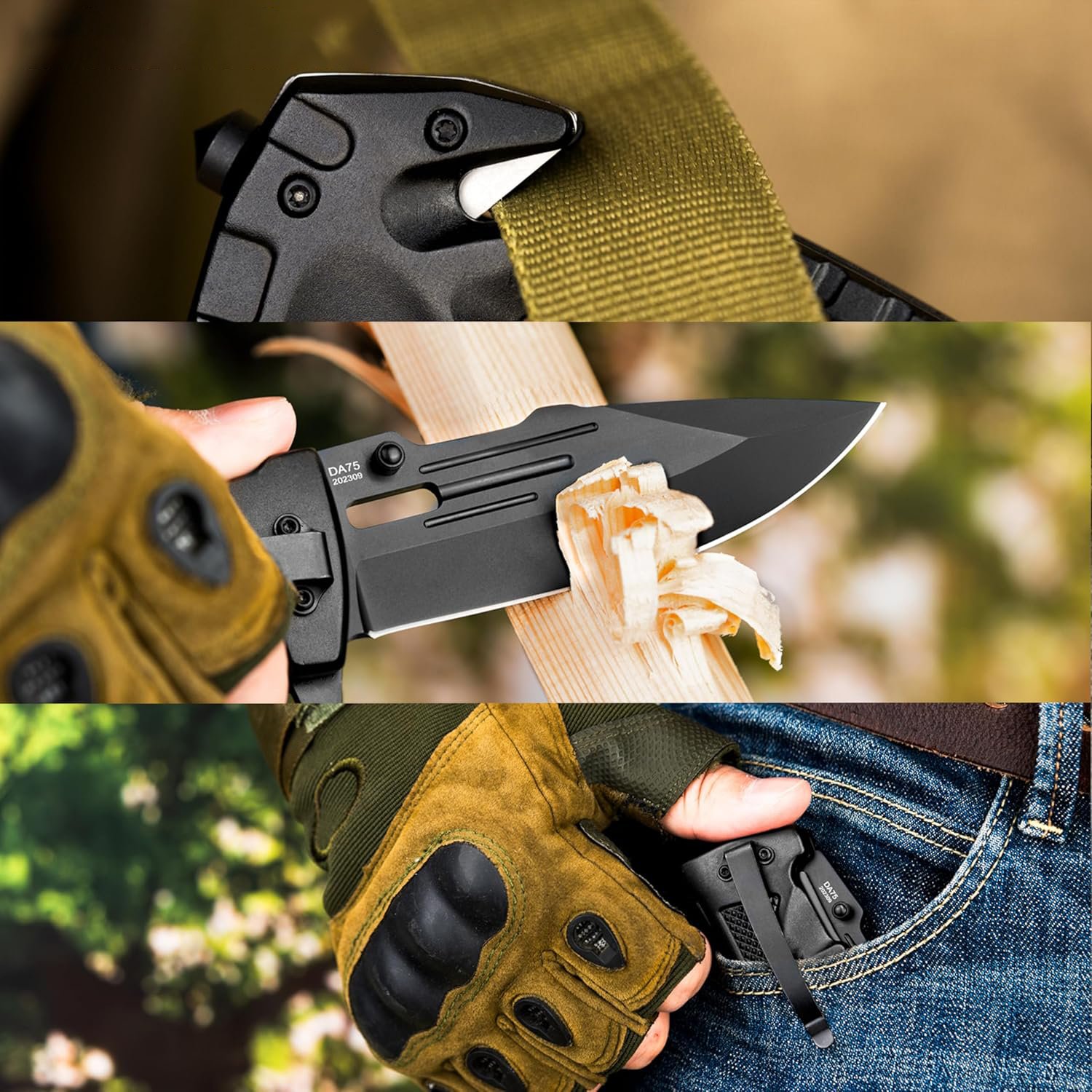 🔥Hot Sale 49% OFF🔪Multifunctional Outdoor Survival Folding Tactical Knife with Lock