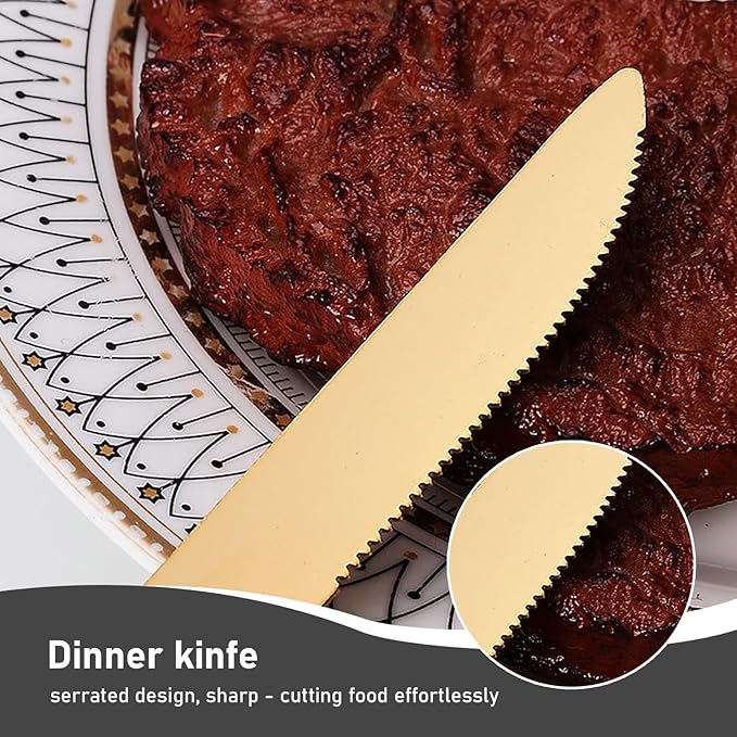 New 24-piece gift box marbled stainless steel tableware