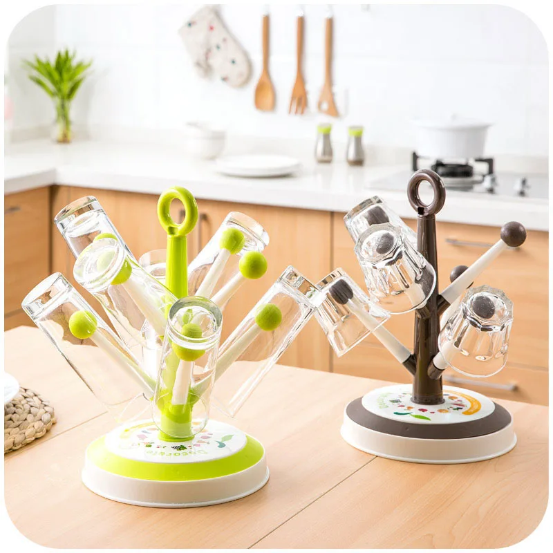 Creative Tree Drain Rack Kitchen Organizer Shelf 