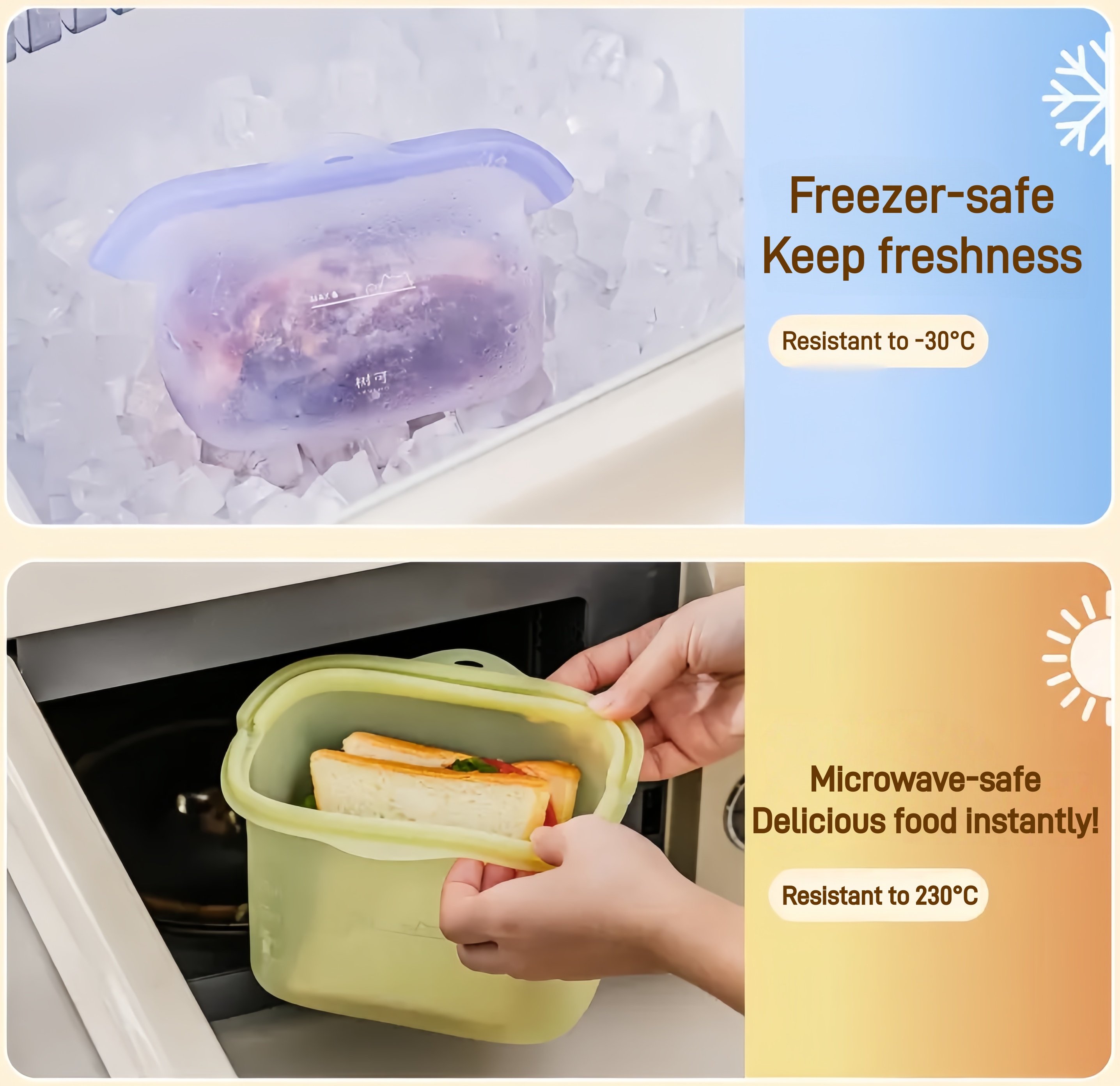 1000ml Standable Silicone Food Storage Bag