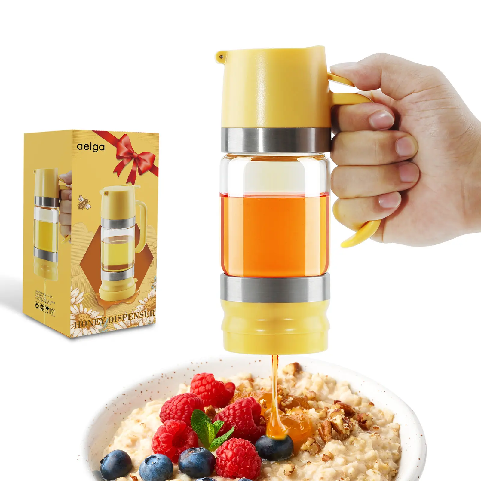 Honey Dispenser No Drip with Base