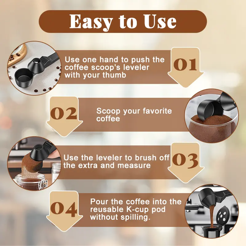 Spoon 2 Tablespoon Capacity丨Scoop with Funnel for Ground Coffee, Protein Powder, Tea