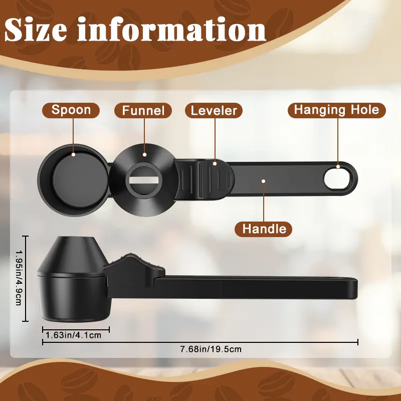Spoon 2 Tablespoon Capacity丨Scoop with Funnel for Ground Coffee, Protein Powder, Tea