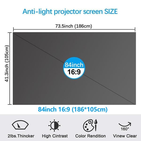 Anti-Light 4K Projector Screen (16:9)🎥✨