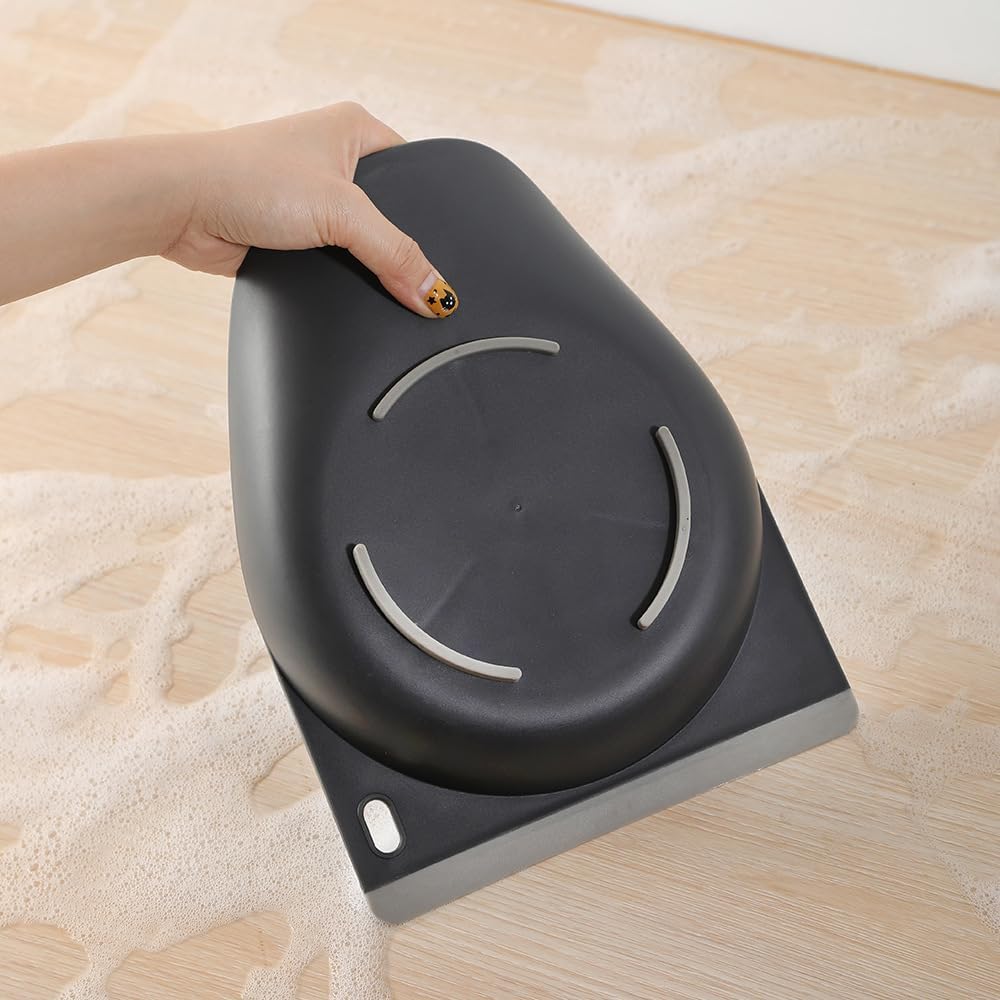 🌟 Foldable Round Colander with Self-Draining Base & Wiper Scraper 