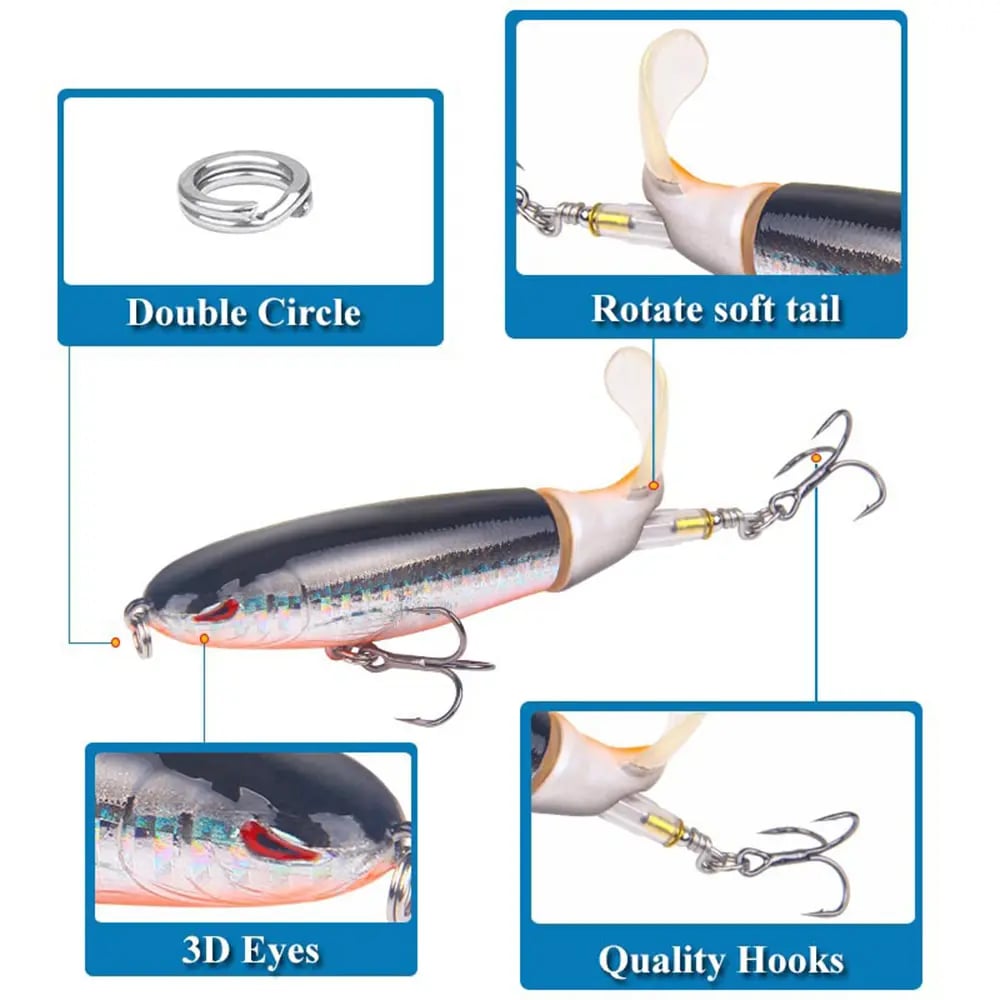 🎣🐟 Whopper Plopper Fishing Lures – Lifelike Swimbaits with Hook