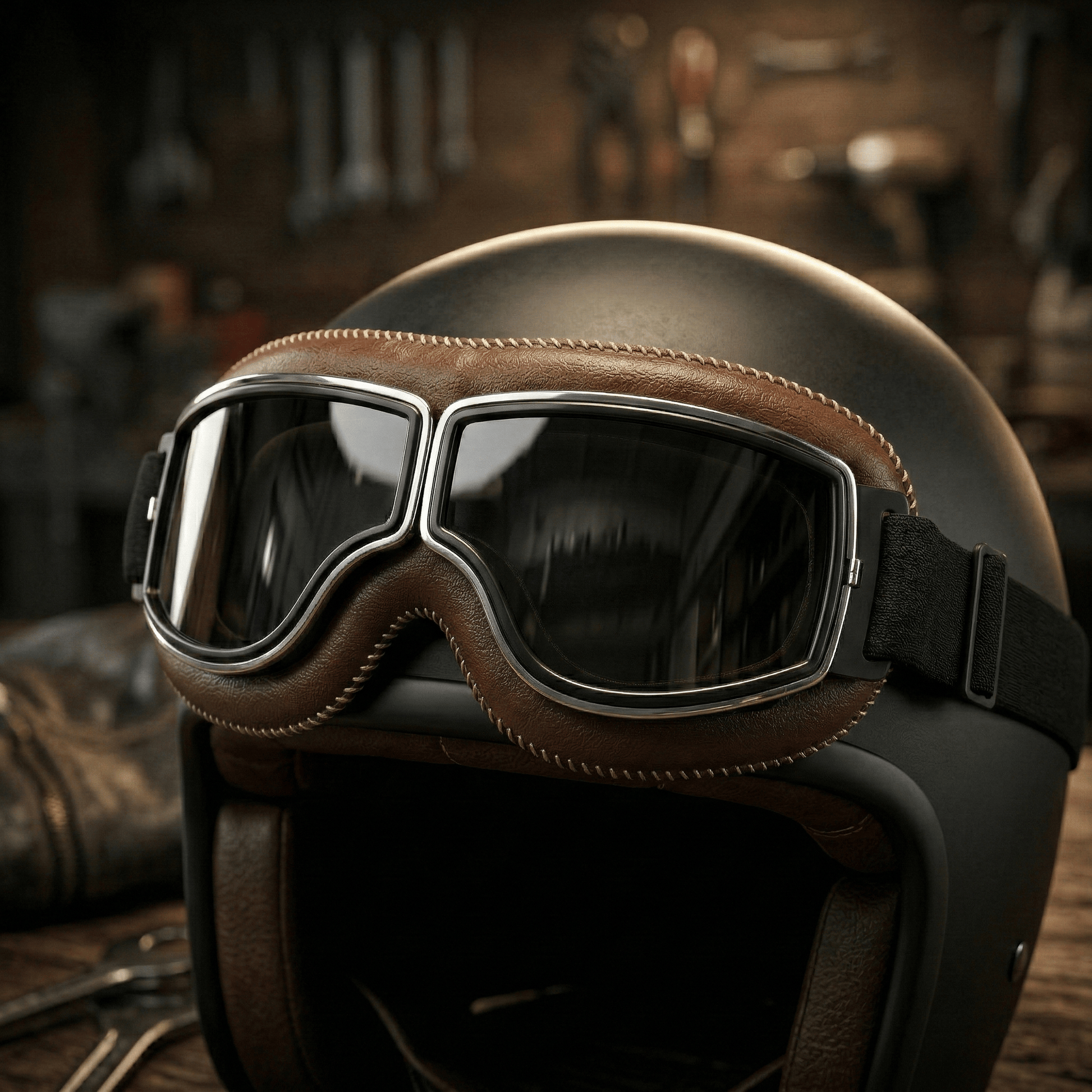 OTG Vintage Motorcycle   Goggles 🕶️ - Fits Over   Prescription Glasses, Soft Padded   Retro Riding Glasses with Anti-   Slip Strap & UV400
