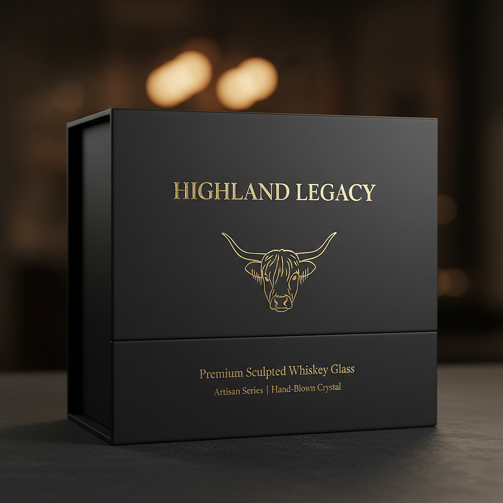 The Highland Legacy™: Premium Bull Relief Whiskey Glass Gift Set - 10oz