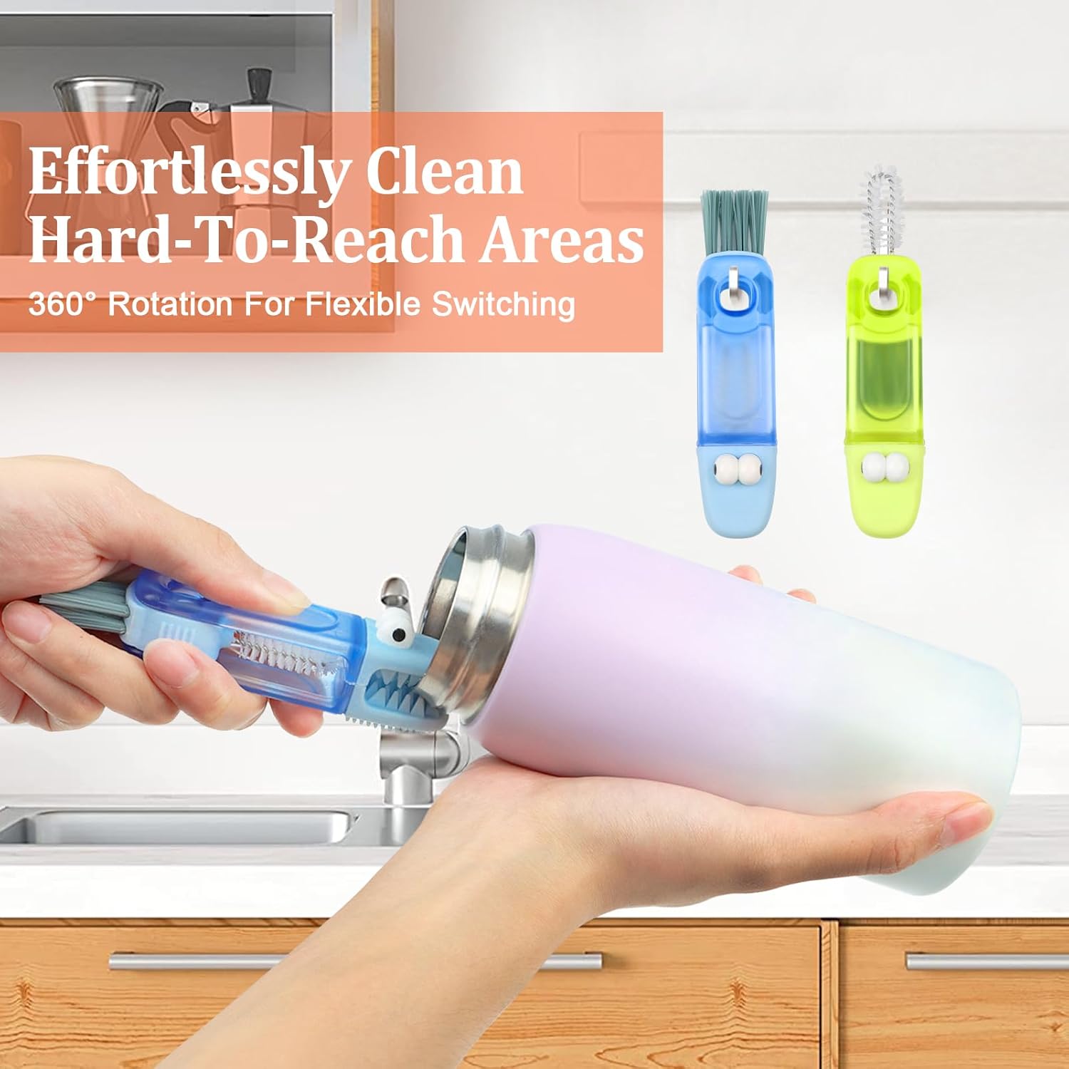 New Multifunctional cleaning brush, 4 in 1 cleaning brush for cup lid