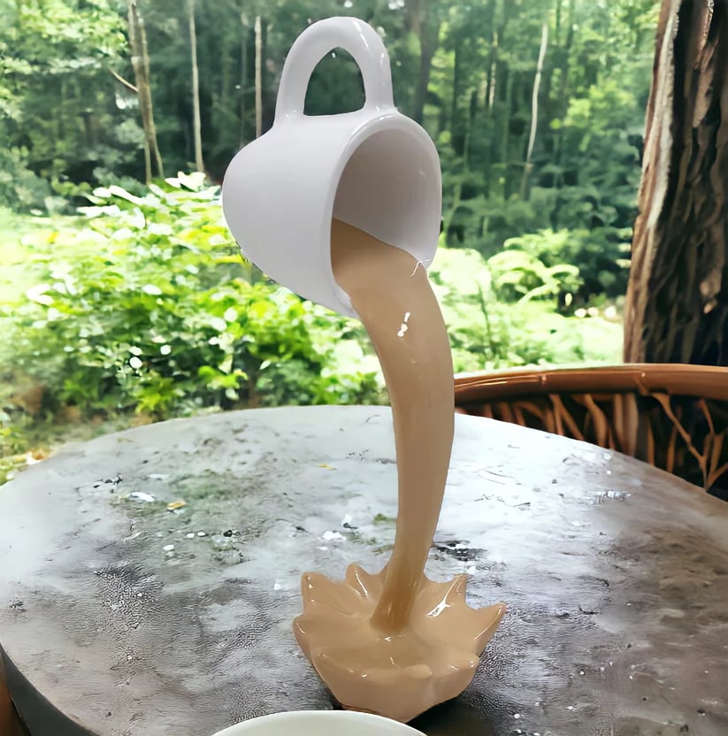 Floating Spilling Coffee Cup