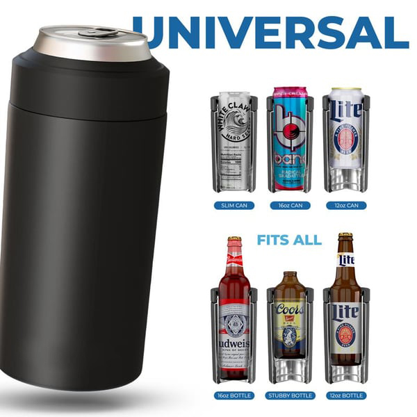 Universal Buddy Can Cooler - Fits All - For Regular 12 & 16 oz or Slim-Size Bottles