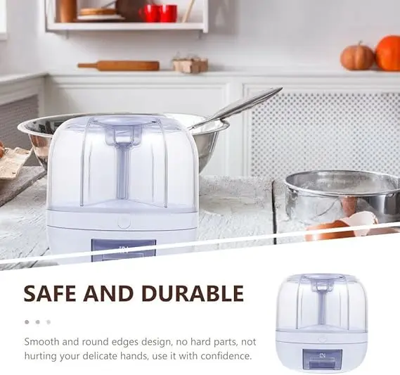 6 Grid Food Storage Dispenser Rice & Grain Storage Container 360°