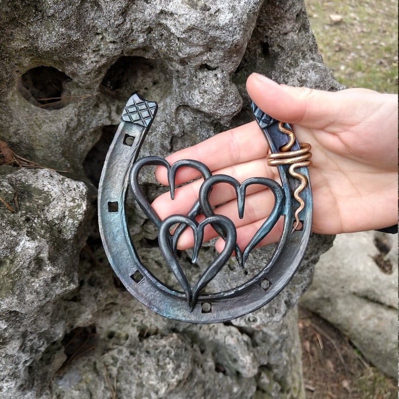 🔥Hot Sale 49% OFF-Forged handmade horseshoe-iron anniversary gifts💕
