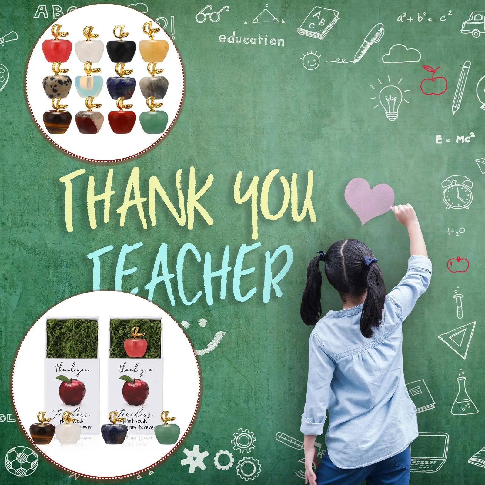 👩‍🏫💖Teacher Appreciation Crystal Apple Gift Set – Bulk 12/24 Packs🍎Ready to gift — no wrapping stress!🎁