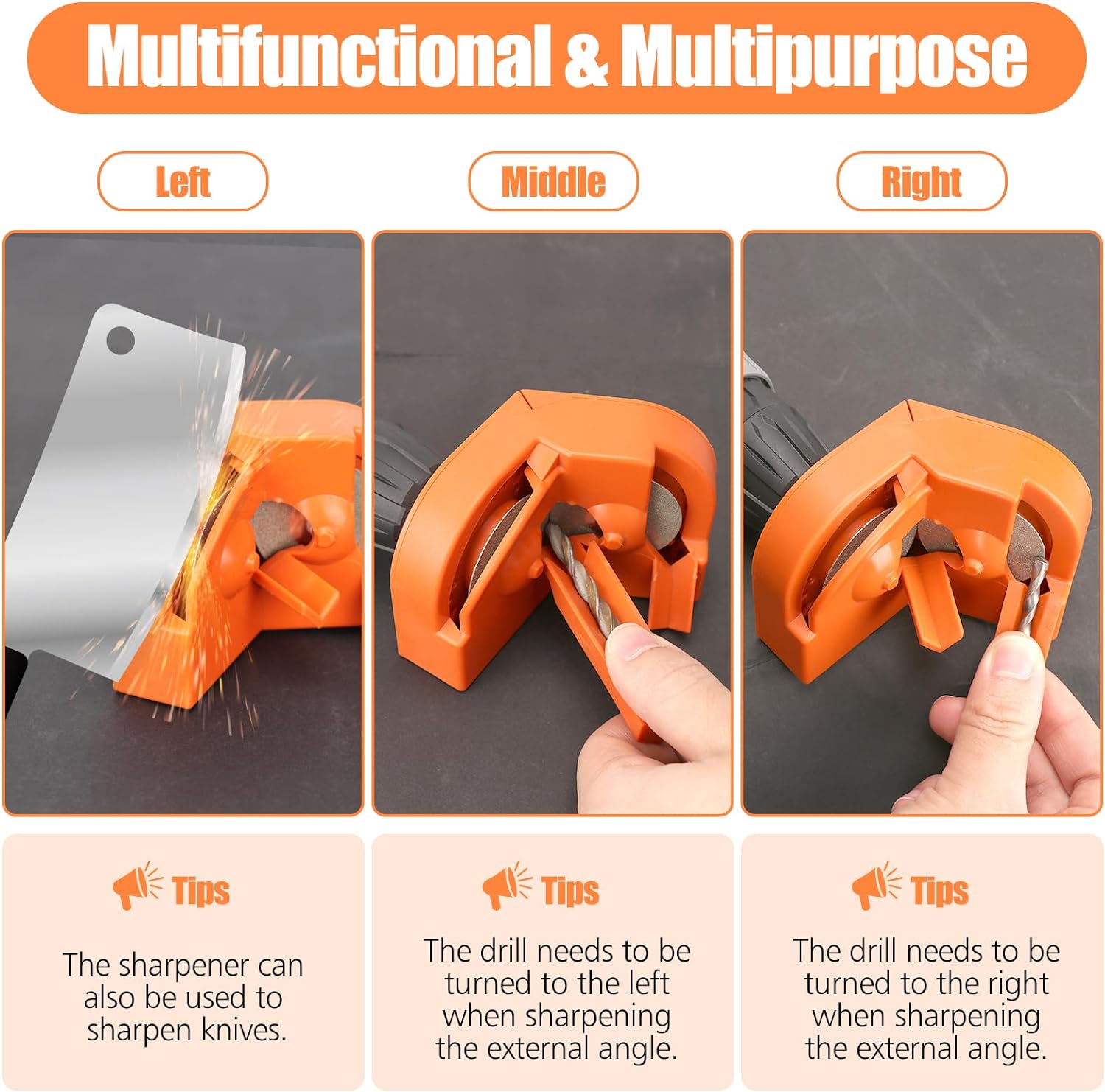 Multipurpose drill sharpener