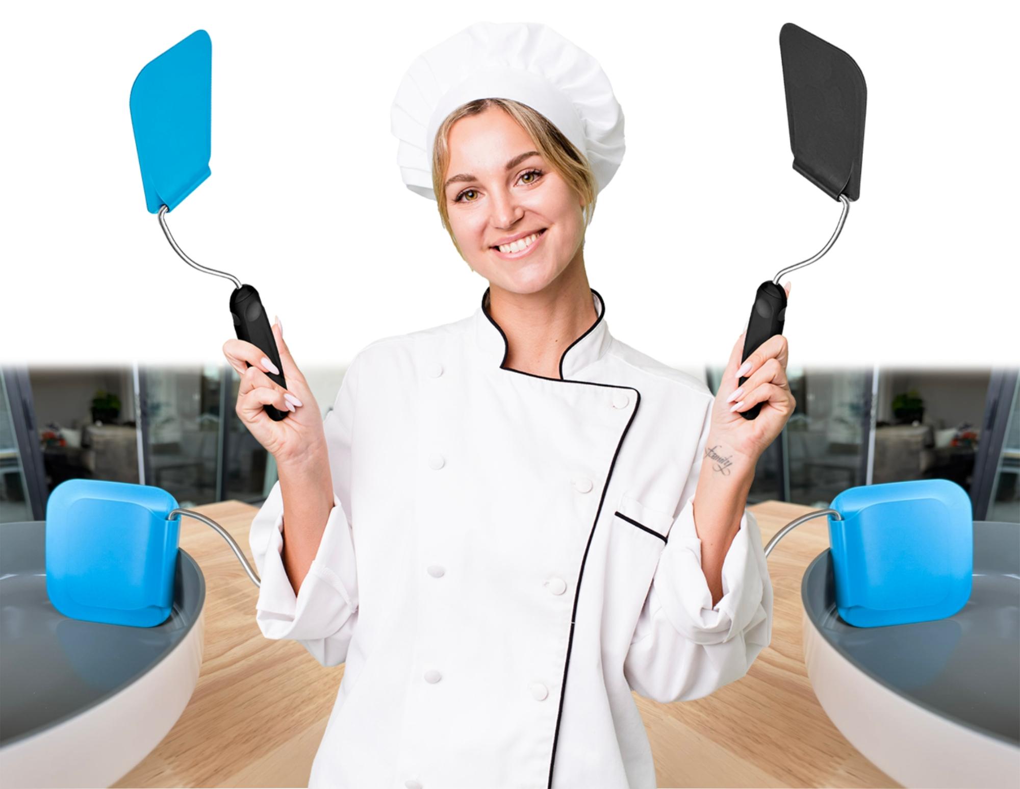 Adaptchula&trade; - Spatula with adjustable angles, a must have kitchen gadget!  Kitchen accessories should serve a purpose!  Perfect for Air Fryers, griddles and everything in-between! Includes 2 Spatula heads made from PPSU - BPA/BPS and PFAS free.  Non-Toxic