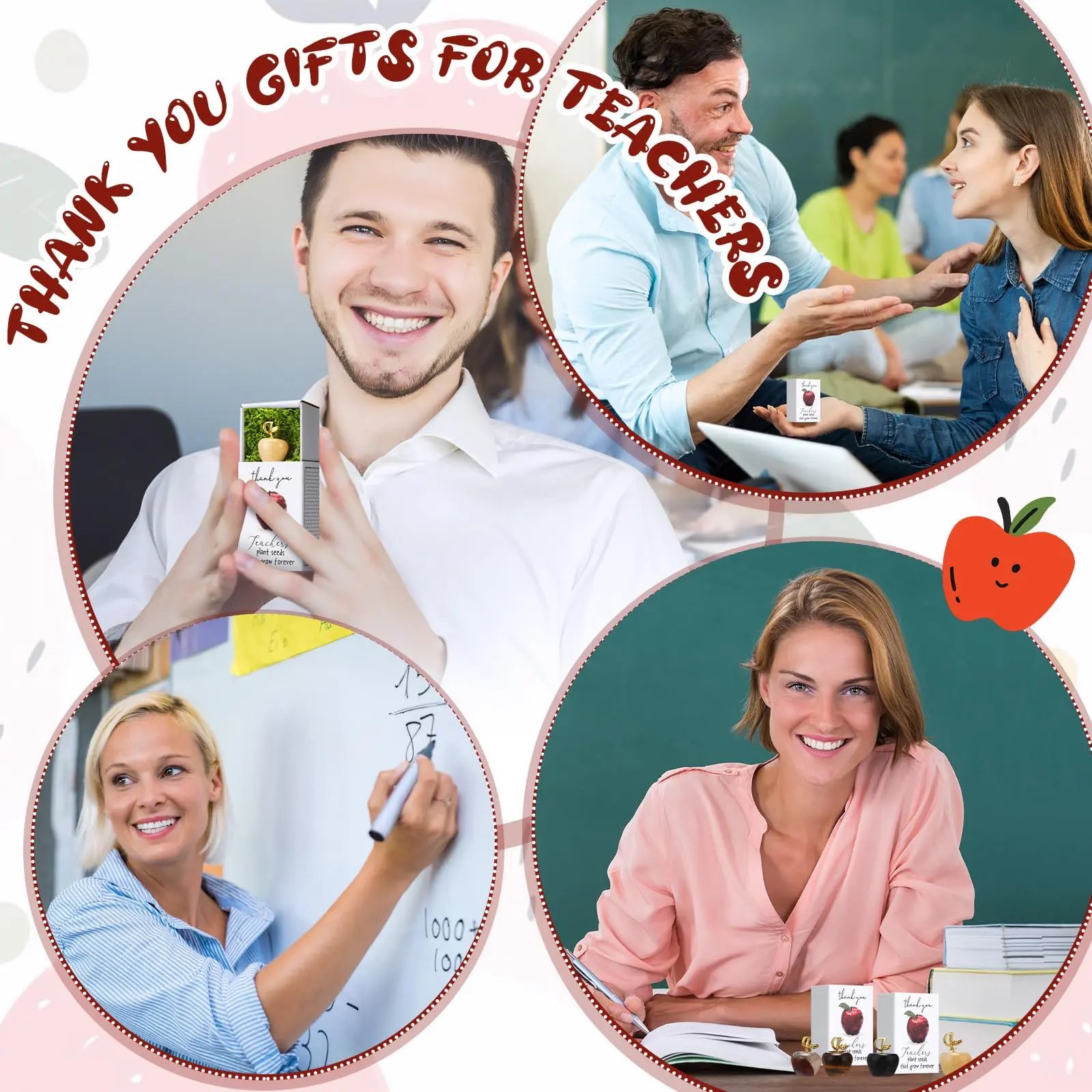 👩‍🏫💖Teacher Appreciation Crystal Apple Gift Set – Bulk 12/24 Packs🍎Ready to gift — no wrapping stress!🎁
