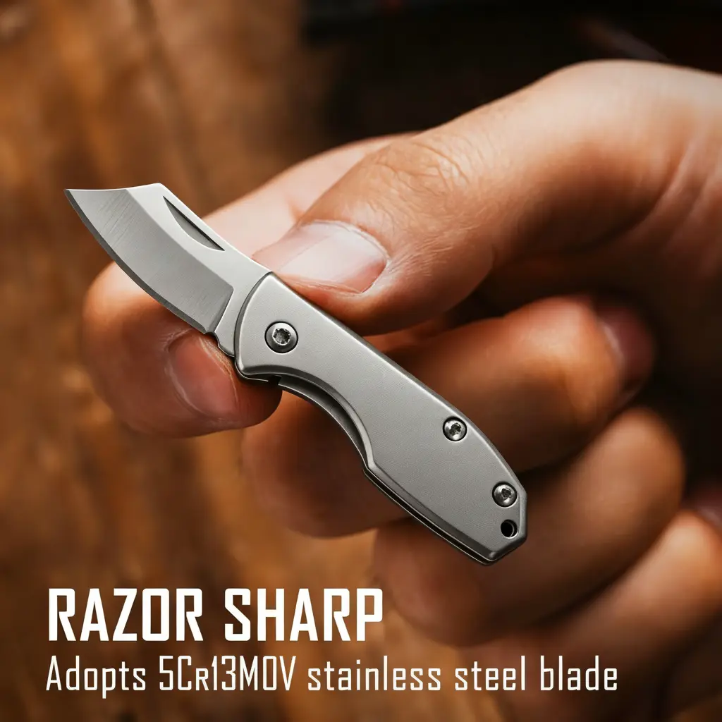 Mini Folding Pocket Knife, EDC Tiny Package Knife, KeyUnity, Stainless Steel, Ultra Compact and Lightweight for Daily Carry tools and gadgets,Father's Day Gift,navajas para hombres trabajo