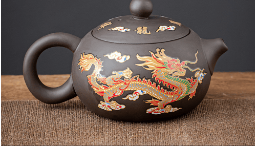 ☀️Summer Hot Sale🔥 Dragon and Phoenix Purple Clay Teapot