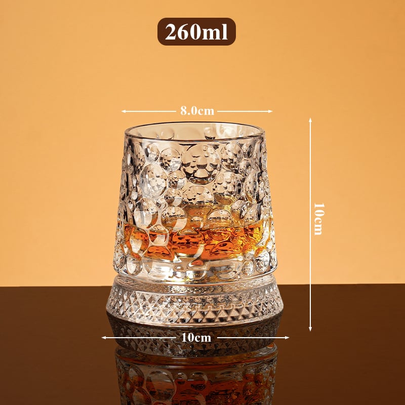 Rotating Crystal Whiskey Tumbler Glass